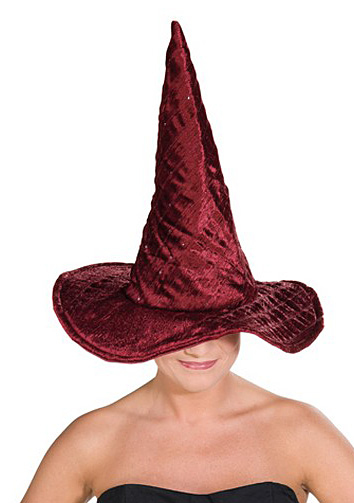 Doplnky podla zamerania - Čarodejnícky klobúk vínový lux