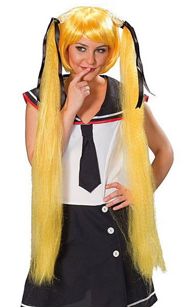 Parochne na karneval - Sailor Space Girl žltá - karnevalová parochňa
