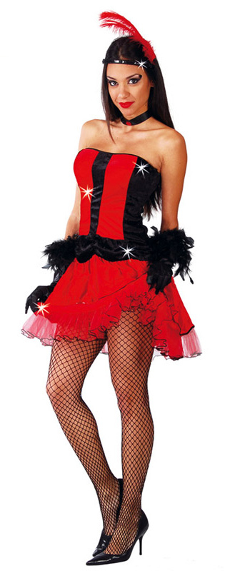 Karnevalové kostýmy - Fiestas Guirca CAN CAN - šaty červené