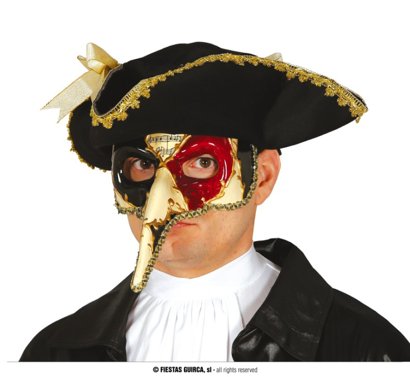 Masky na tvár - Fiestas Guirca Benátska maska s nosom - muzika