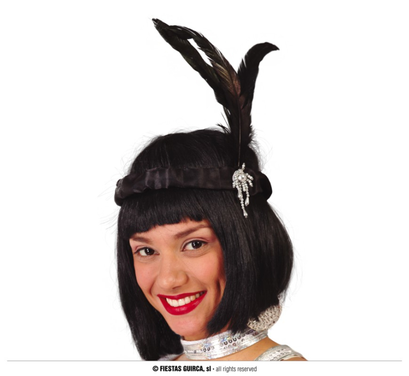 Čelenky a ozdoby hlavy - Fiestas Guirca Charlestonovej čelenka čierna Guirca