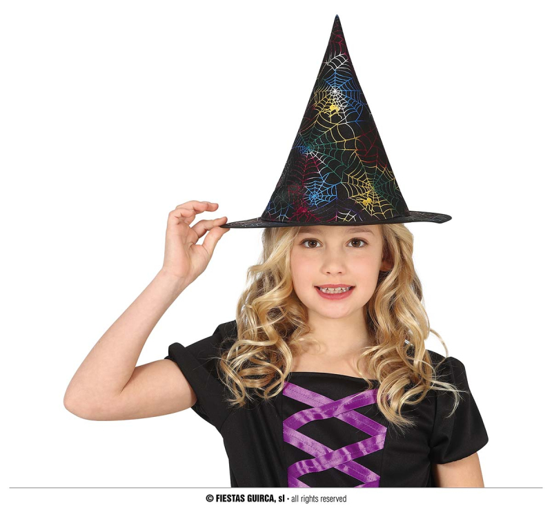 Klobúky a čiapky - Fiestas Guirca Čarodejnícky klobúk s pavúčou sieťou detský
