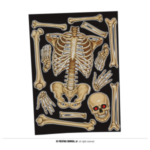 Fiestas Guirca Dekorace na sklo - skeleton 30 x 40 cm