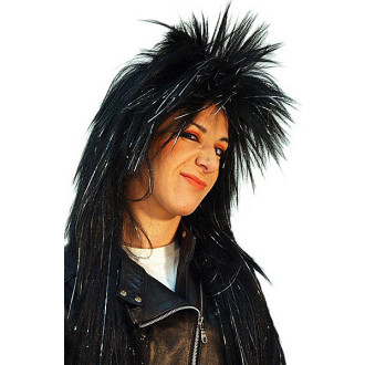 Punky - čierna parochňa s flitrami