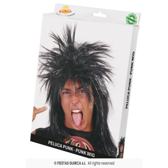 Punky - čierna parochňa s flitrami