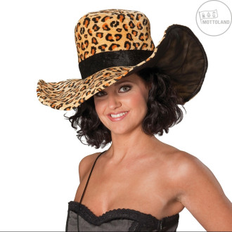 Dámsky klobúk Leopard s kabelkou