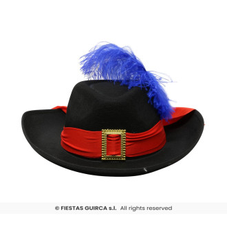 Mušketiersky klobúk pre dospelých - čierny