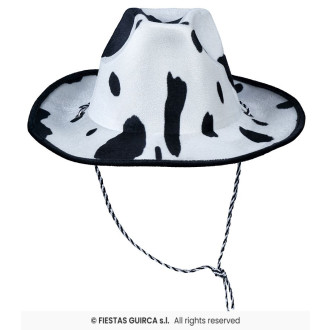 Kovbojský klobúk čierno - biely filcový