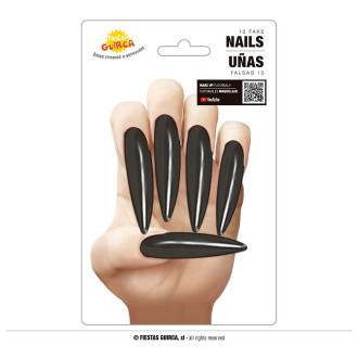 Čarodejnícke nechty čierne - 10 ks