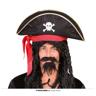 Pirátsky klobúk pre dospelých so stuhou