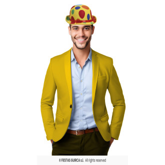 Klobúk výrazne žltej farby a bodkami