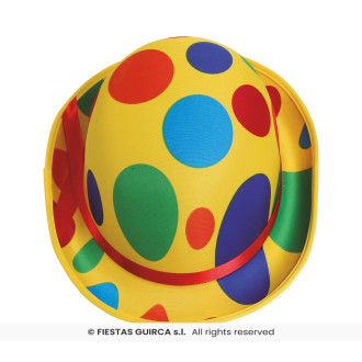 Klobúk výrazne žltej farby a bodkami