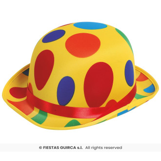 Klobúk výrazne žltej farby a bodkami