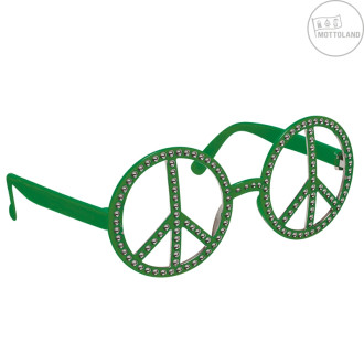 Okuliare Hippie s kamienkami zelené