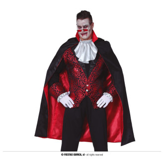 Plášť červeno-čierny s golierom