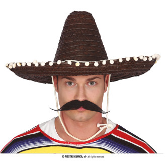 Mexický klobúk 50 cm s pomponem čierny