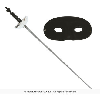 Strieborný kord s maskou