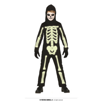 Detský kostým kostra fluoreskujúce