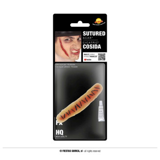 Zošitá rana latexová s lepidlom