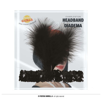 Charlestonová čelenka čierna Guirca