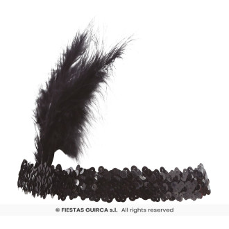 Charlestonová čelenka čierna Guirca