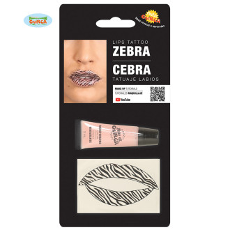 Tetovanie na pery zebra