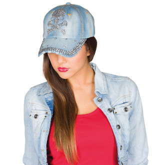 Totenkopf Strass Jeanskäppi - čiapka