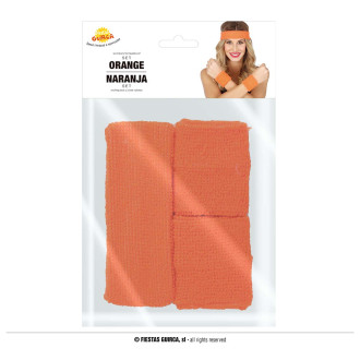 Čelenka s pásky na zápästie - oranž