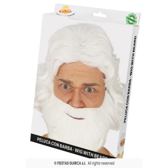 Bielovlasá parochňa s fúzy