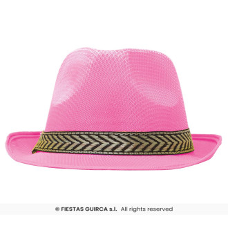 Gangsterský dámsky klobúk ružový