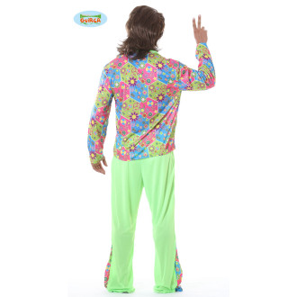 Pánsky kostým hippie Flower Power XL