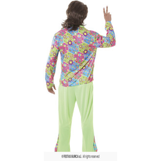 Pánsky kostým hippie Flower Power XL