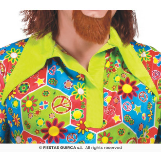 Pánsky kostým hippie Flower Power XL
