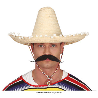Mexický slamený klobúk prírodný 45 cm