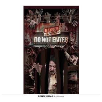 Dekorace dveří se závěsem - do not entry