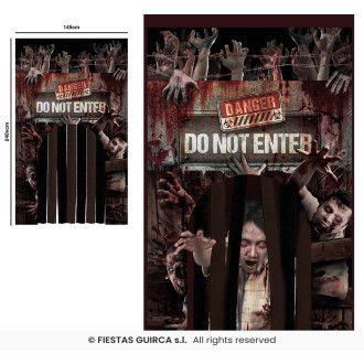 Dekorace dveří se závěsem - do not entry