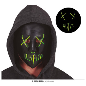 Čierna maska svietiaca LED