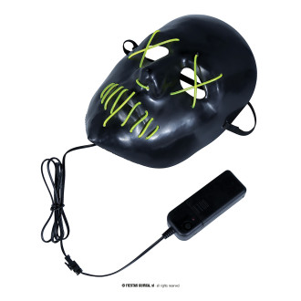 Čierna maska svietiaca LED