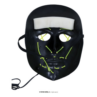 Čierna maska svietiaca LED