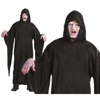 DEATH čierny plášť s kapucňou
