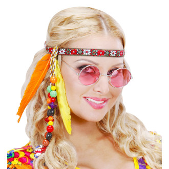 Widmann Hippie čelenka s perím a korálkami