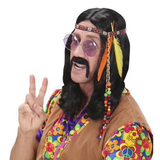 Widmann Hippie čelenka s perím a korálkami