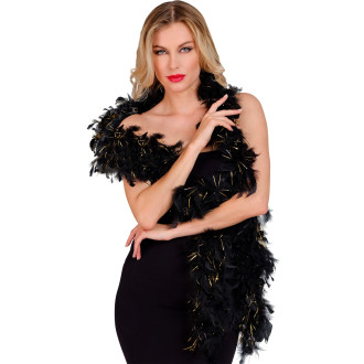 Widmann Čierne boa so zlatými lametami