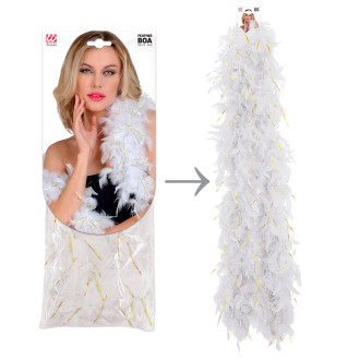 Widmann Boa biele so zlatými lametami