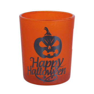 3 oranžové halloweenské poháre