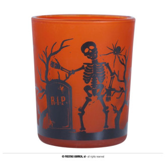 3 oranžové halloweenské poháre