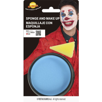 Líčidlo svetlo modré s aplikačnou hubkou šmolka farba