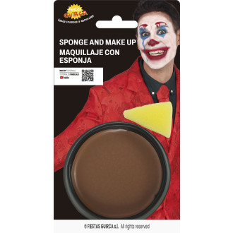 Líčidlo hnedé s aplikačnou hubkou