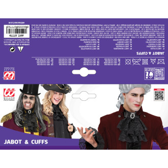 Widmann Čipkové fixky čierne s drahokamom a manžetami