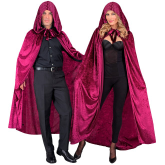 Widmann Vínový sametový plášť s kapucí